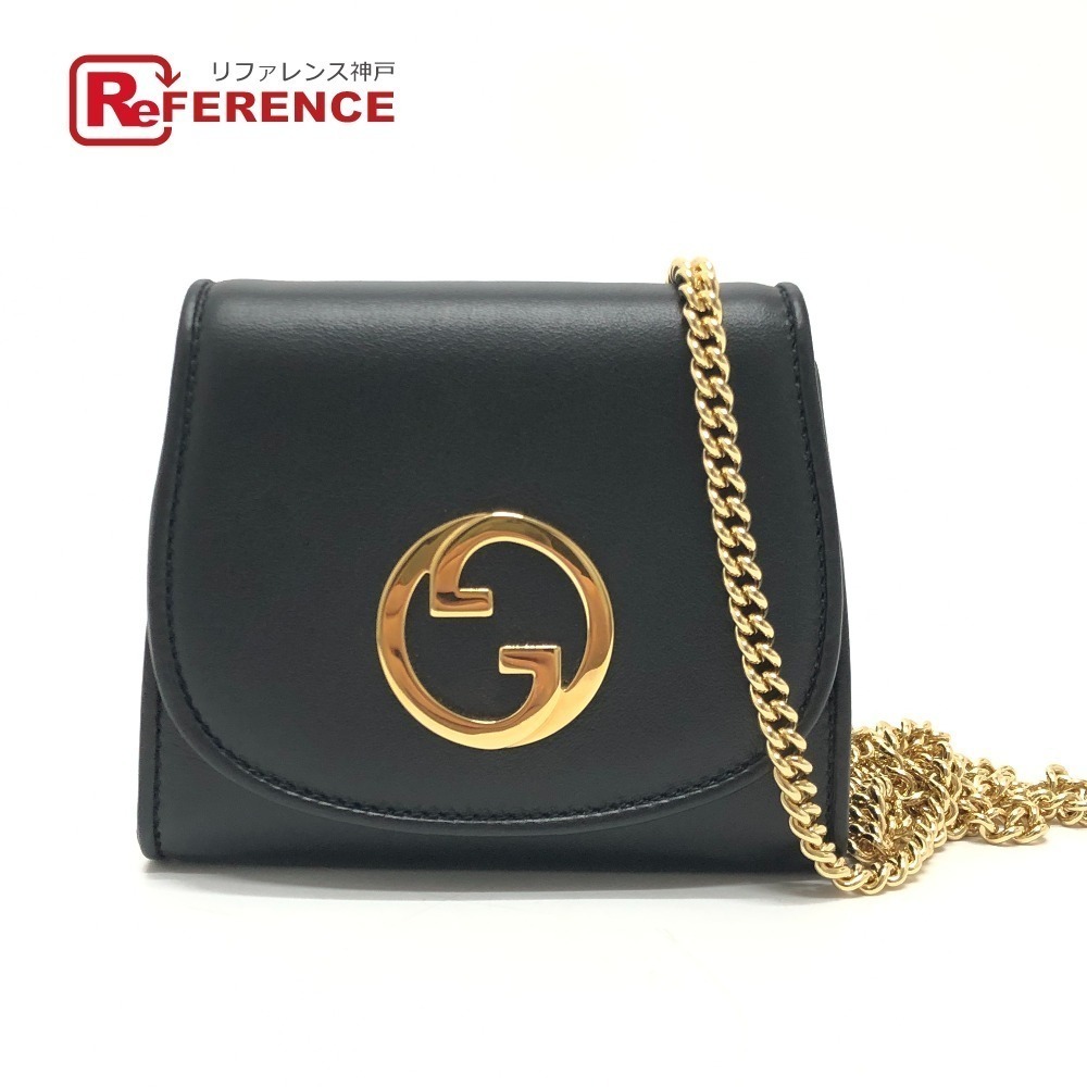 GUCCI Blondie Chain Wallet Purse Bag Shoulder Black